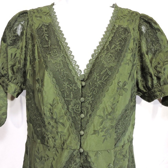 MARCHESA NOTTE ⚜ WOME'S GREEN FASHION DRESS - Picture 2 of 4